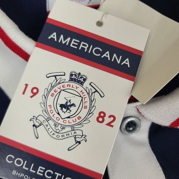 Beverly Hills Polo Club Navy Regular Fit Cotton Polo T-Shirt Size 2XL - Picture 6 of 10